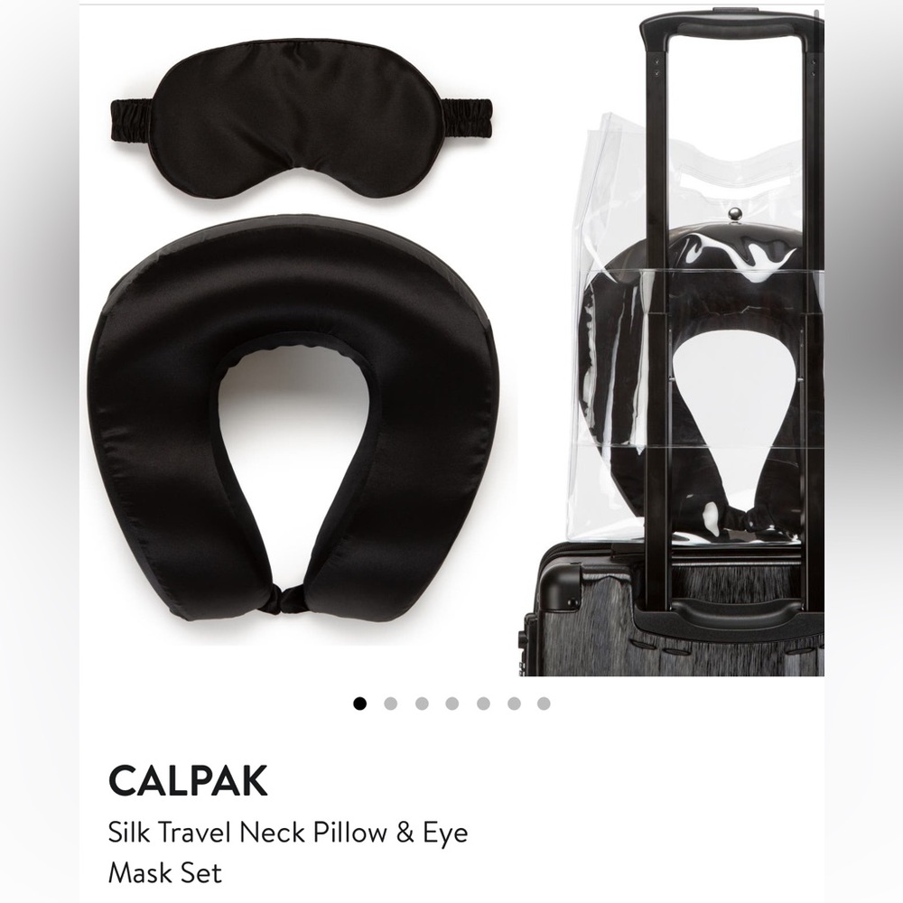 CalPak Silk Travel Pillow Eye Mask and Bag with Jet Setter Trolley Sleeve Slip